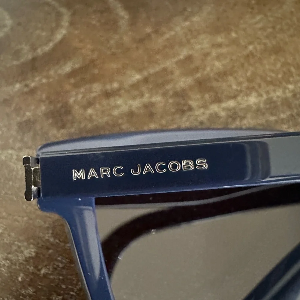 Marc Jacobs Blue Frame Sunglasses with Gold-Textured Accent